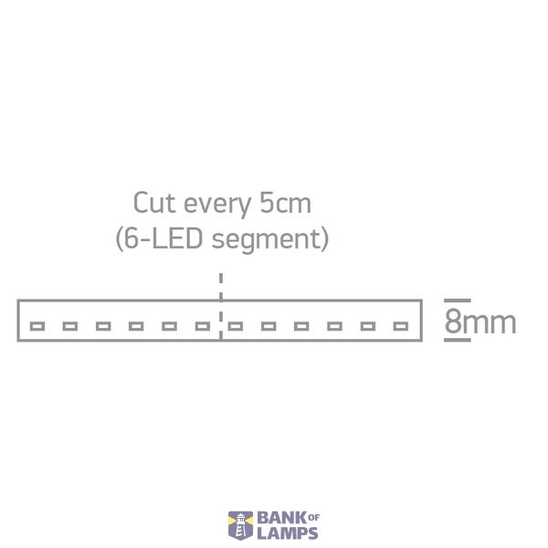 STRIP 24V DC WW 5m ROLL 14,4W/m IP20 VERTICAL LIGHT image 2