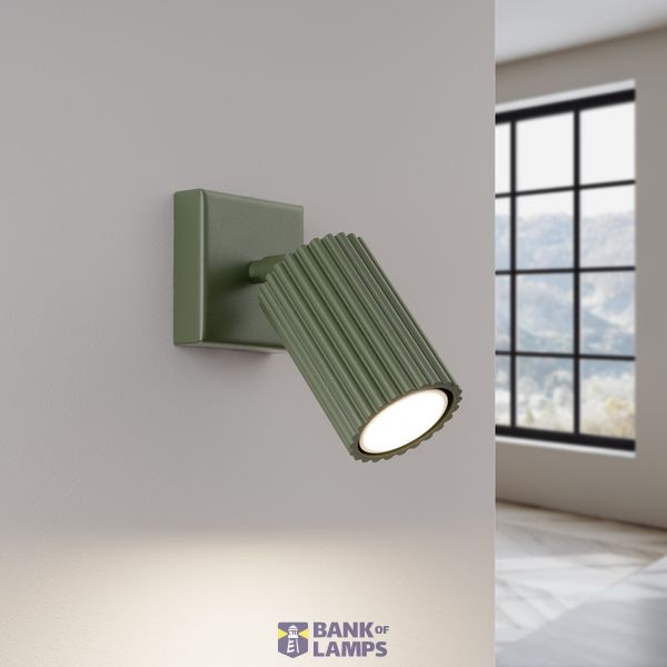 WALL LAMP WITH MOVABLE SPOTLIGHT, CARBON FAMILY OLIVE GREEN GU10 image 8