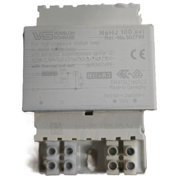Ballast NAHJ 100.941 230 240V 50Hz HS HI VS image 1