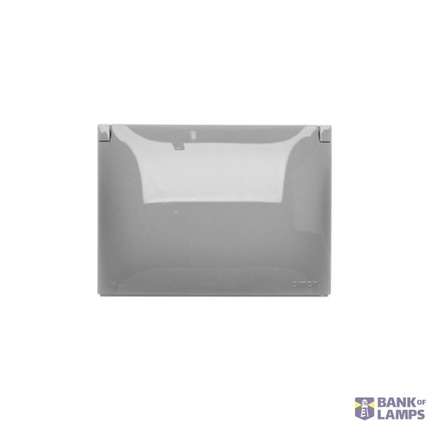 Double socket outlet with SCHUKO earthing and shutters - IP44 version - flap in colour of the cover, 16A, Screw, dark grey image 1