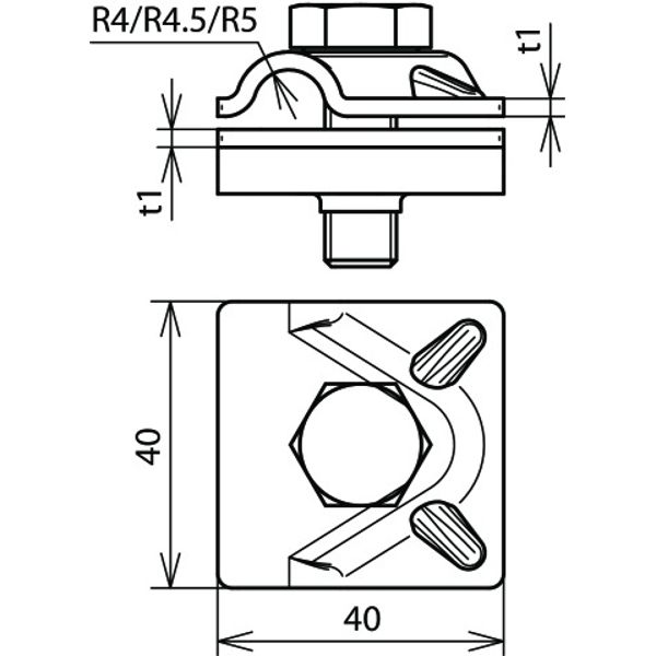 MV clamp StSt f. Rd 10mm with hexagon screw image 2