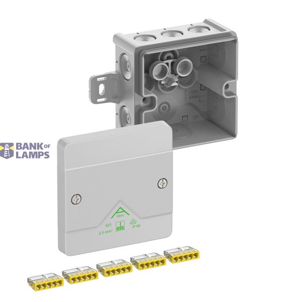 Junction box, Type of protection IP66, max. 2,5², Impact strength IK07, Protection class II, Ui 450V AC, Ui 450V DC, DLG, VDE, Halogen free image 1