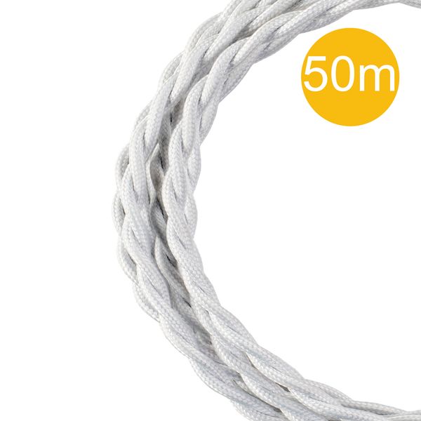 Textile Cable Twisted 3C 50M White image 1