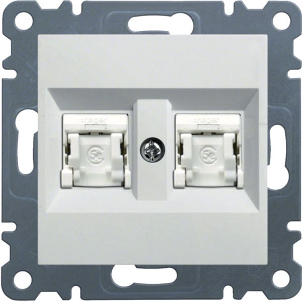 Data socket 2xRJ45 Cat.5e UTP-white image 1