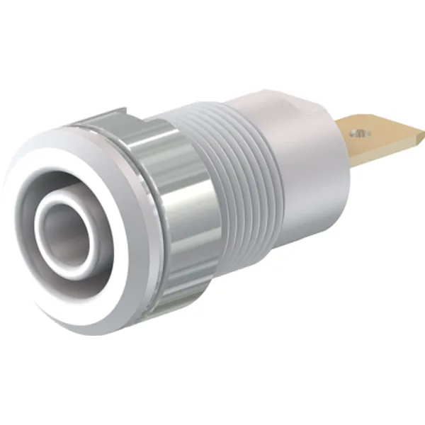 4 mm socket, flat plug connection, mounting Ø 12.2 mm, CAT III, white, 23.3060-29 image 1