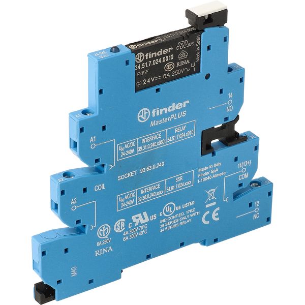 Rel. interface EMR MasterPLUS screwless 6,2mm.1CO 6A/230VAC/AgNi (39.31.8.230.0060) image 3