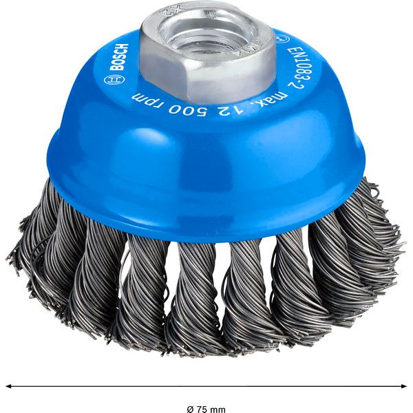 Cup Brush Knotted 75 mm Steel image 2