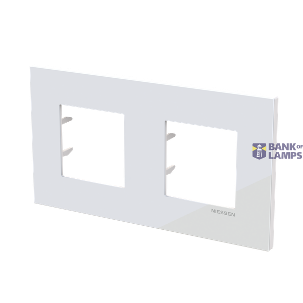 Frame 2-gang / 2+2-modules - Niessen logo - S - Tacteo White image 3