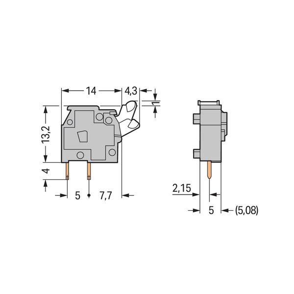 Stackable PCB terminal block push-button 2.5 mm² black image 2