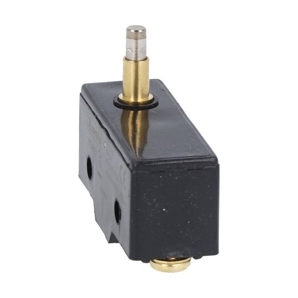 Plastic micro switch, K series, top push rod - metal plunger. High rod plunger. Contacts 1NO/NC. Screw terminalsS image 1