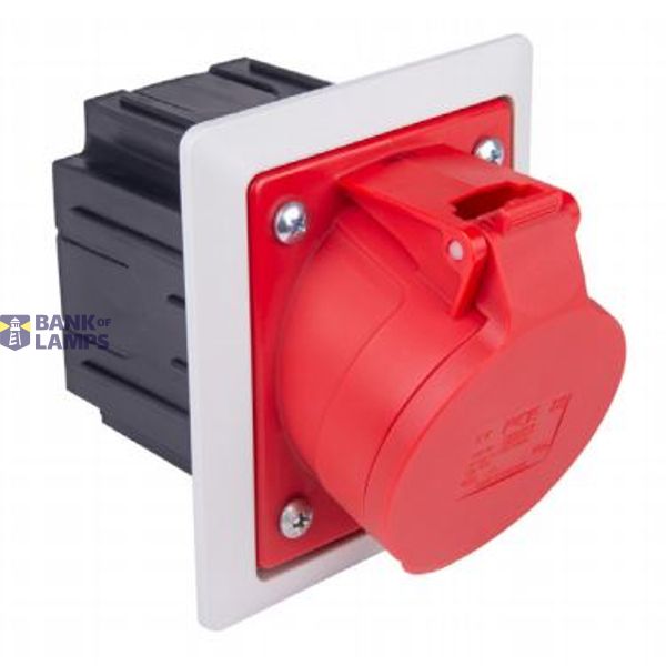 Angled panel socket with flush-mounted box and frame image 1