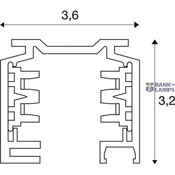 EUTRAC 3-circuit track, white, 1m image 2