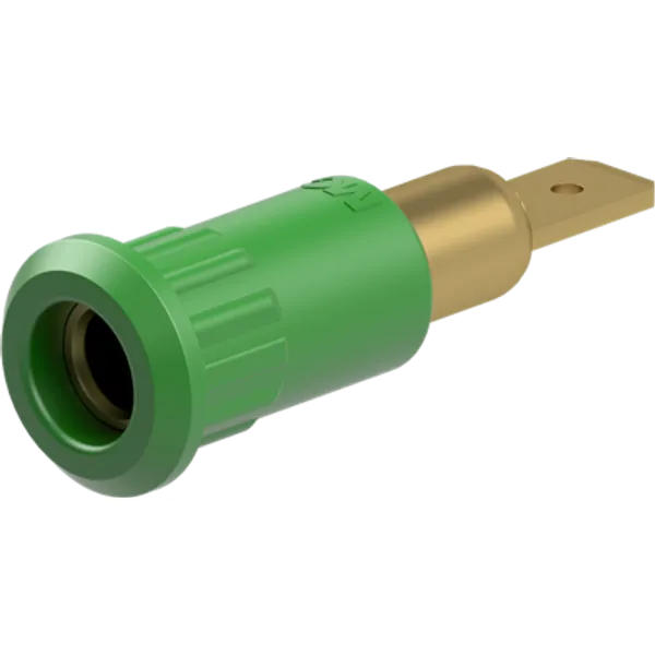 4 mm socket, plug-in connection, mounting Ø 8.2 mm, green, 64.3010-25 image 1