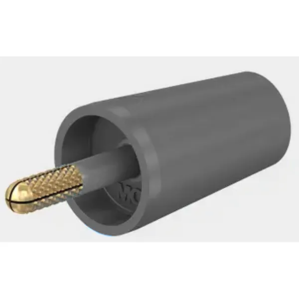 Screw-clamping adapter, 4 mm plug, spreadable to 4 mm socket, purple, CAT II, 24.0160-26 image 1