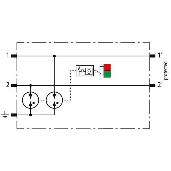 Compact arrester for 2 single cores BLITZDUCTORconnect w. fault indica image 3