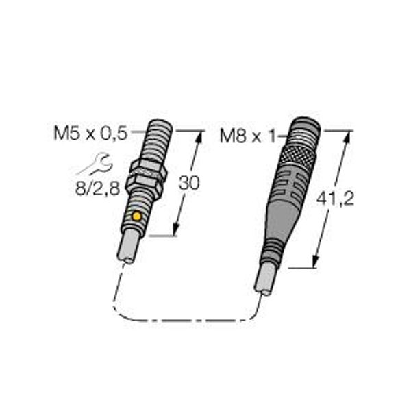 Inductive Sensor   BI1-EG05-AP6X-0.3-PSG3M image 1