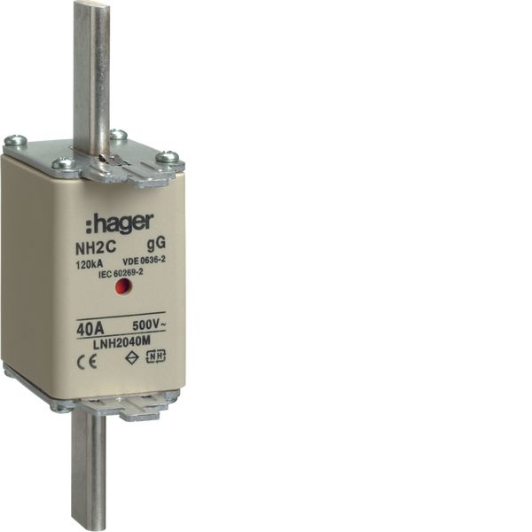 NH fuse NH2C gG 500V 40A central indic. image 1