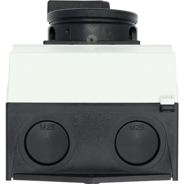 P1-32/I2/SVB-SW/HI11 Main switch, P1, 32 A, surface mounting, 3 pole, 1 N/O, 1 N/C, STOP function, With black rotary handle and locking ring, Lockable in the 0 (Off) posit image 13
