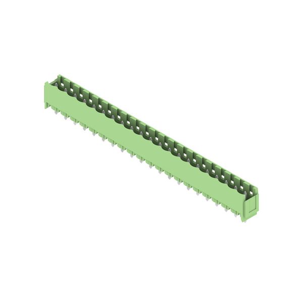 PCB plug-in connector, male header, Dovetails for fixing blocks, THT solder connection, 5.08 mm, Number of poles: 21, 180°, Solder pin length (l): 3.2 mm, tinned, Pale green, Box image 2