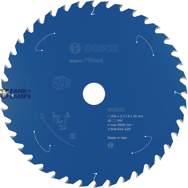 Expert for Wood Circular Saw Blade for Cordless Saws 254x2.1/1.6x30 T40 image 1