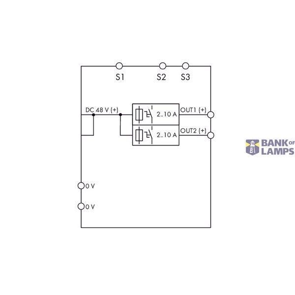 Electronic circuit breaker 2-channel 48 VDC input voltage image 3