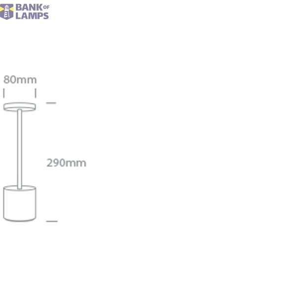 WHITE TABLE LAMP 3W WW IP54 USB RECHARGEABLE DIMMABLE image 2