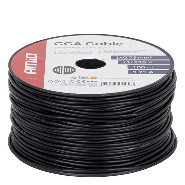 CCA Cable 1x0.75mm2 100m 3.75A 12/230V AMIO-04453 image 1