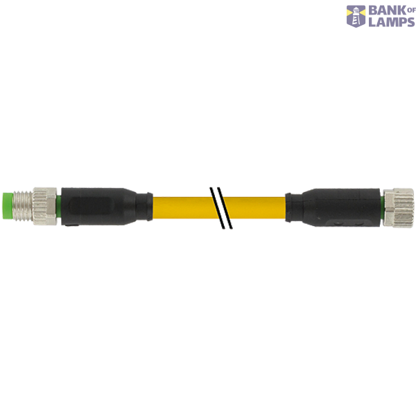 M8 male 0° / M8 female 0° A-cod. PUR 3x0.25 ye 1.8m image 1