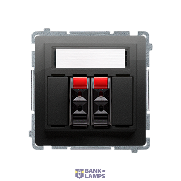 Double loudspeaker socket, black matt image 1