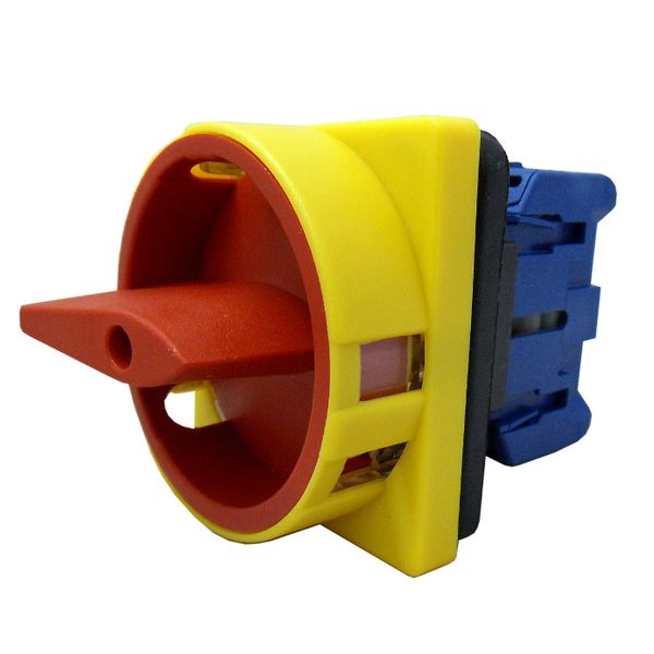 Emergency off switch, 3-pole, front, 4 hole mounting, 25A image 1