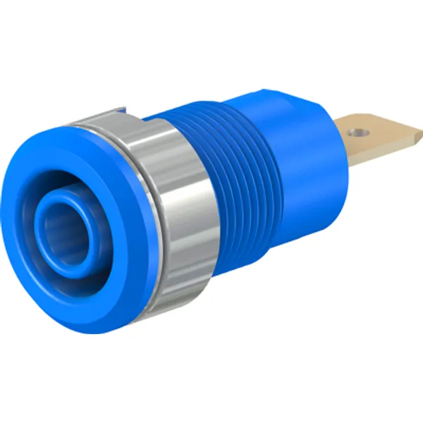 4 mm socket, flat plug connection, mounting Ø 12.2 mm, CAT III, blue, 23.3060-23 image 1