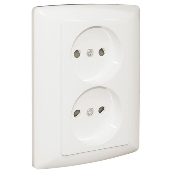 MONOBLOC DOUB SAF SINGLE PHASE SOCKET WHITE image 2