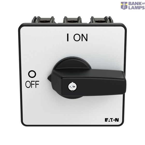 P3 On-off switch, 80 A,Flush mounting, 3 pole, Form E, Black, Short th image 1