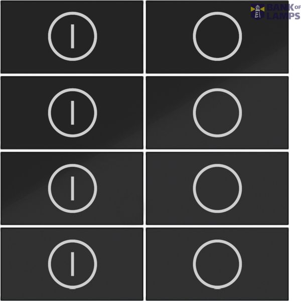 KNX pushbutton cover, 8-V, on/off, A.x/C.x, glossy night black image 1