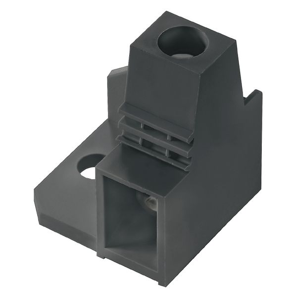 Printed circuit board terminals, 15.00 mm, Number of poles: 1, 90°, Solder pin length (l): 4.5 mm, tinned, black, Clamping yoke connection, Clamping range, max. : 25 mm², Box image 1