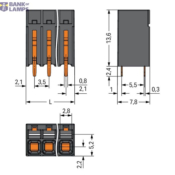 THR PCB terminal block push-button 1.5 mm² black image 3