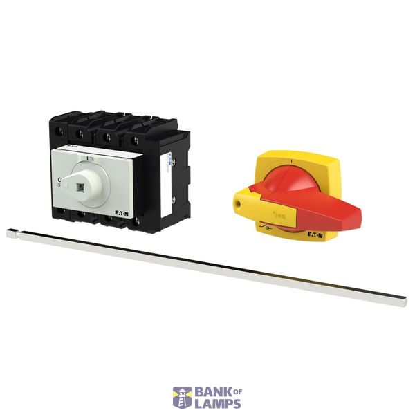 P3 Main switch, 80 A,Rear mounting, 4 pole, Form M4/K2-R, Red, Short t image 1