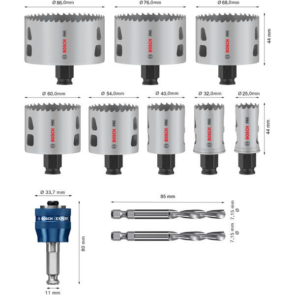 PRO Multi Material Power Change Plus Hole Saw Set - Transparent Case image 1
