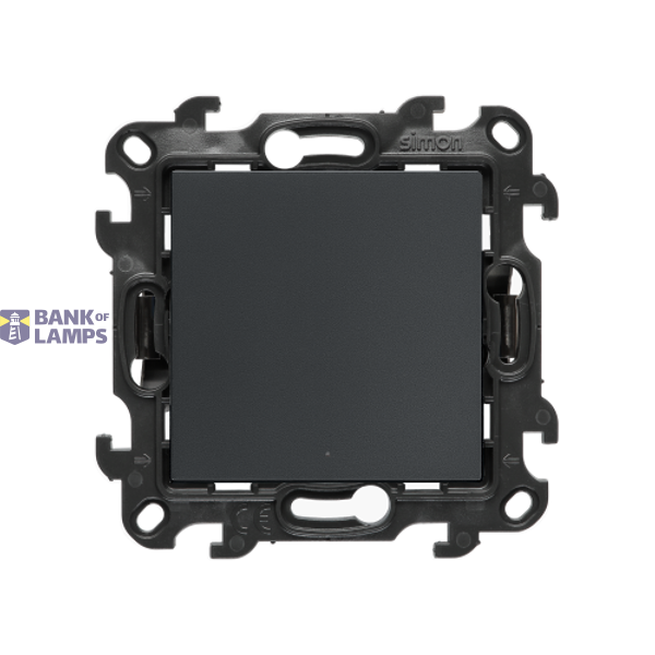 Single contact pushbutton with LED illumination, (module), Simon 24, IP20/IP44, 10AX, 10A, graphite mat image 1