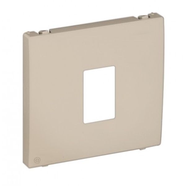 COV PLAT F/SINGLE RJ45 COMP SOCKETS PLATINUM image 1