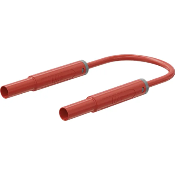 Safety measuring lead with (4 mm lamella plug, straight) to (4 mm lamella plug, straight), 1.5 m, red, silicone, 1.0 mm², CAT IV, 66.1041-15022 image 1