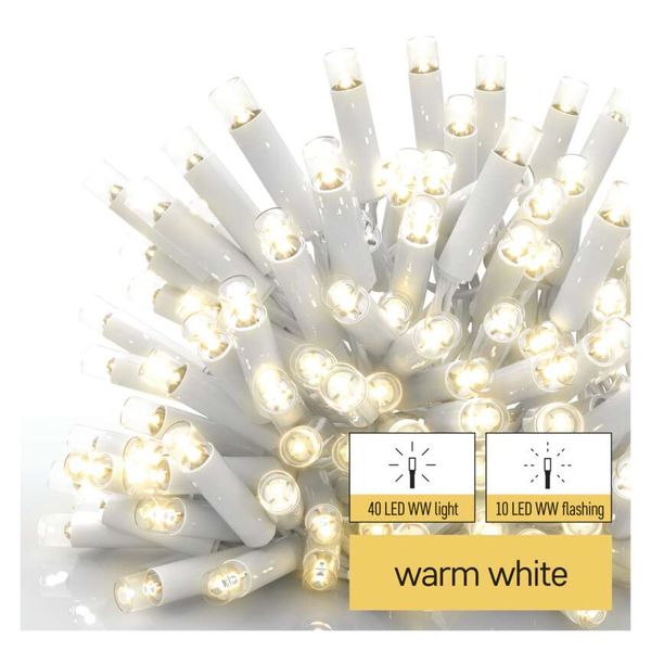 Profi LED intercon. chain, flashing, white – icicles, 3 m, outdoor, warm white image 1