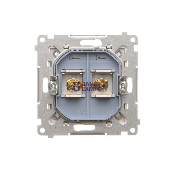 IP44 socket outlet with Schuko earthing, shutters and frame seal - transparent flap, satin, metallized, 16A image 2