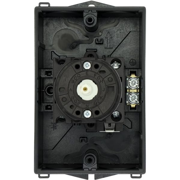 T0-3-15259/I1/SVB Main switch, T0, 20 A, surface mounting, 3 contact unit(s), 3 pole, 2 N/O, Emergency switching off function, With red rotary handle and yellow locking image 3