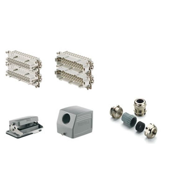 RockStar® HDC kits-Heavy-duty connectors, Kit, HE, Size: 12, Poles: 48, Screw connection, 500 V, 16 A, diecast aluminium, M 40 image 1