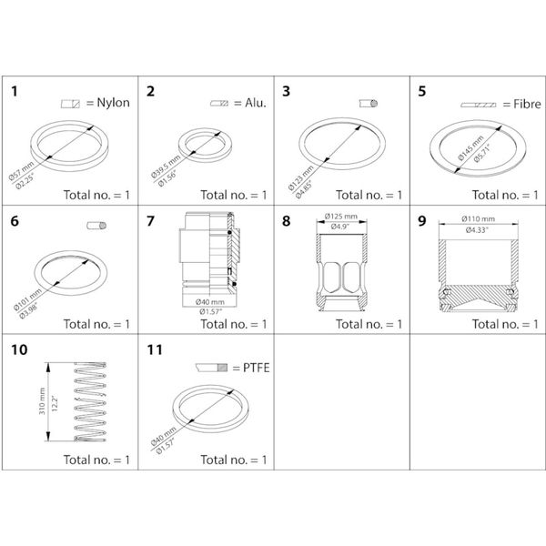 SCA Overhaul kit DN 125 image 1