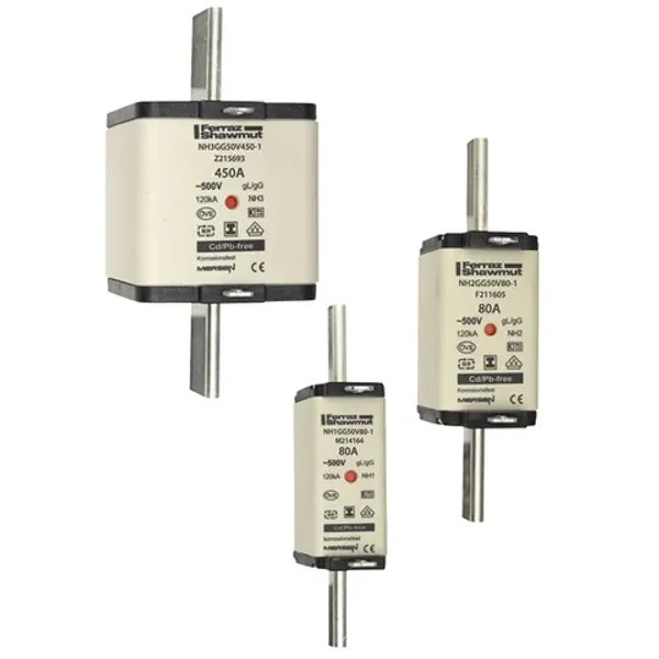 Fuse-link NH000 gG 500VAC 80A isolated tags Double indicator By 3 image 1