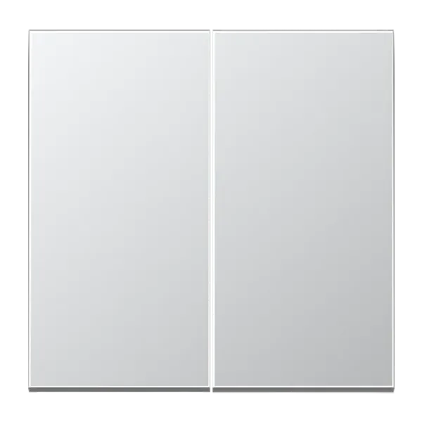 Matter push-button 2-gang, battery-powered, 4-channel, thermoplastic lacquered, LS range, aluminium image 1