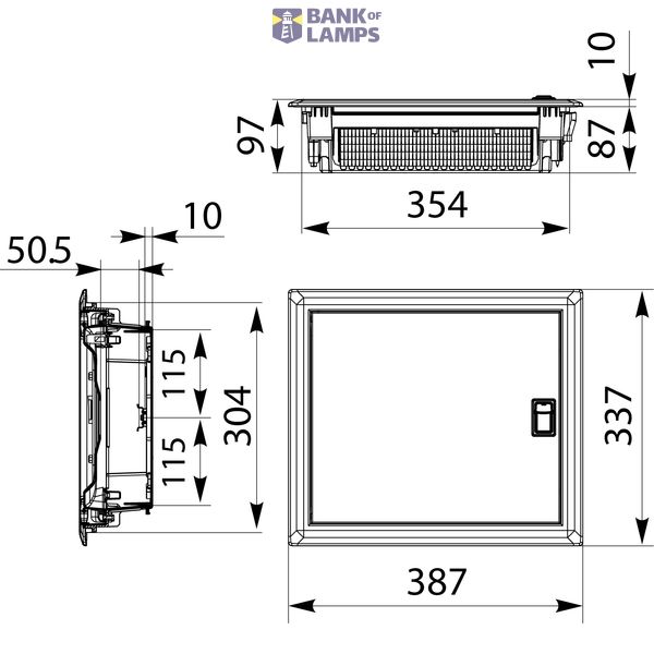 RPDM 1x14 Flush-mounted distribution board, metal door, N+PE (14) "IDEAline" image 2