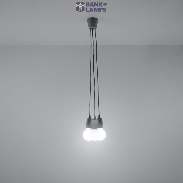HANGING LAMP DIEGO 3 GRAY E27 3X60W IP20 image 9